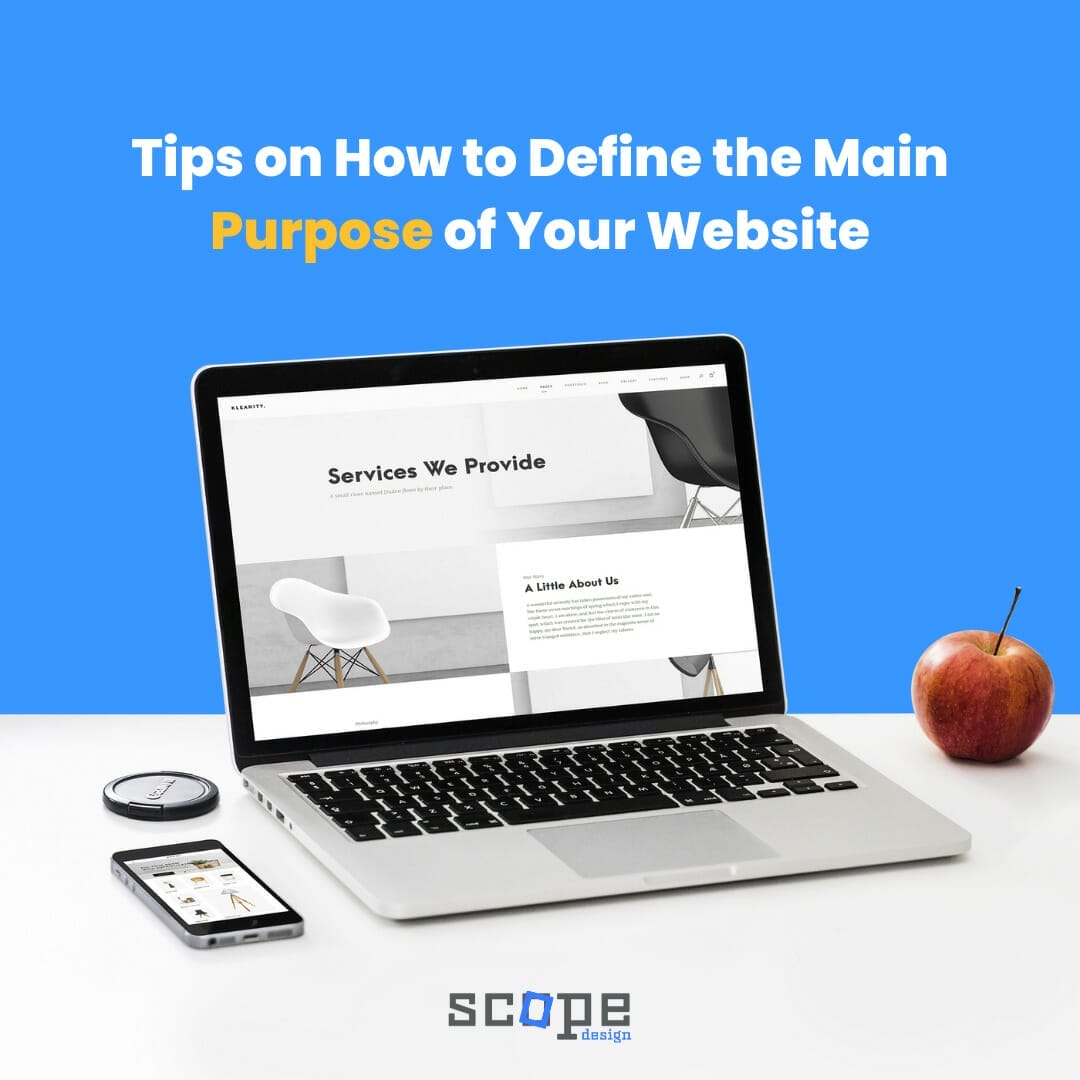 Laptop displaying website design tips